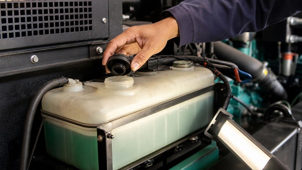 Проверка уровня охлаждающей жидкости перед запуском генератора